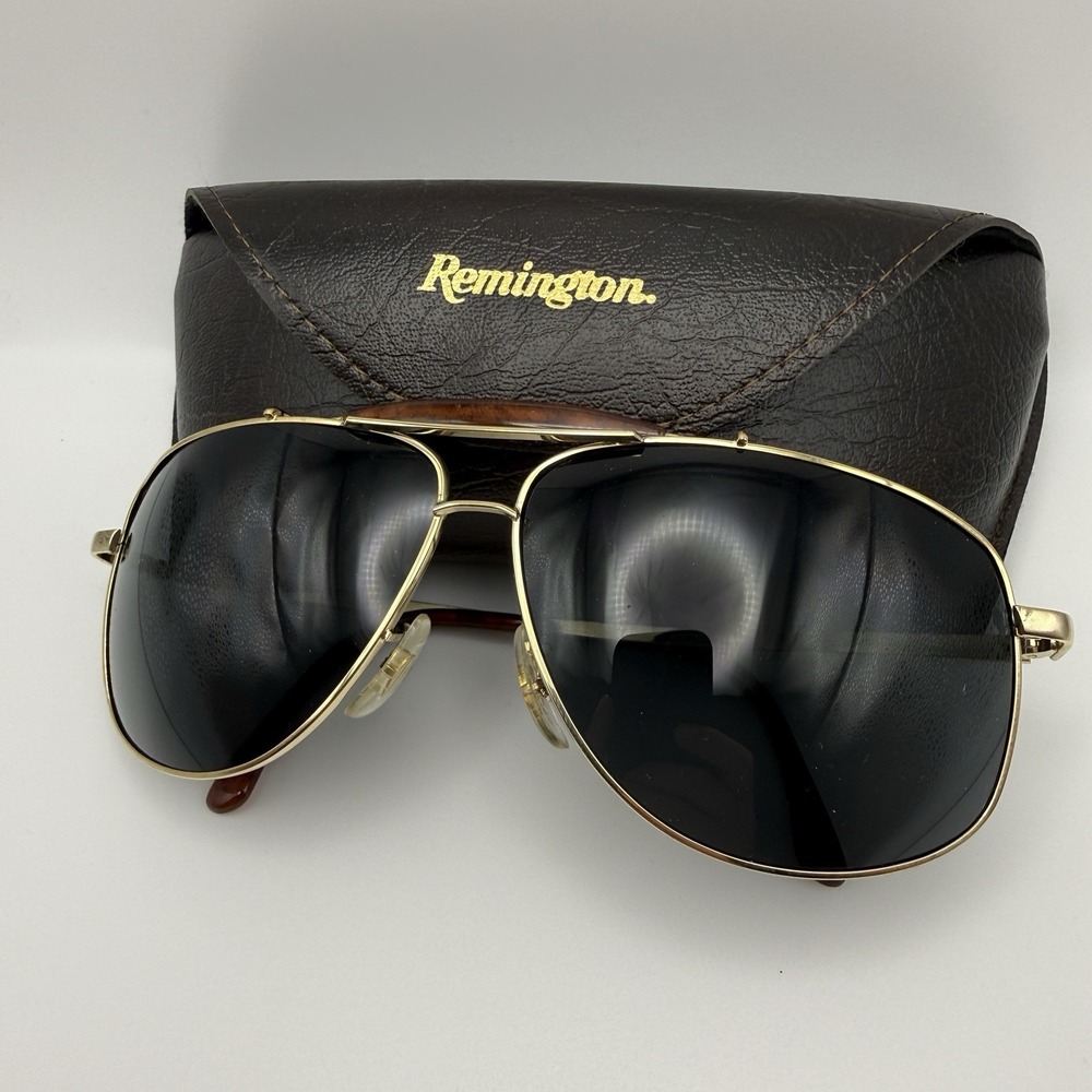 VINTAGE Remington Aviator's w/ Gold Metal Frame, and  leather case